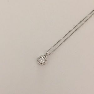 Silver nadri halo necklace